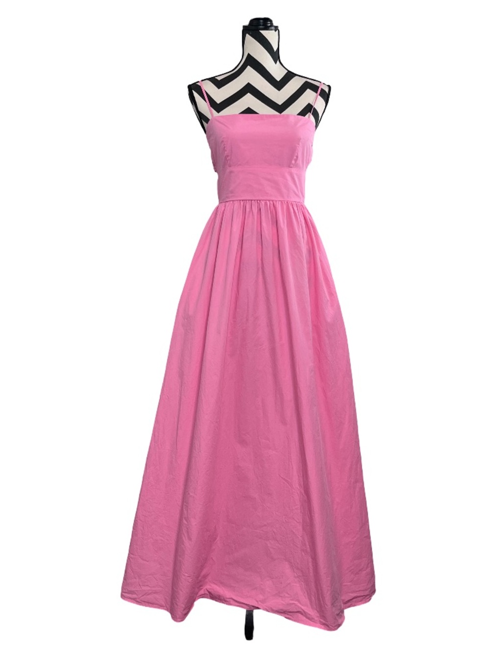 Susana Monaco Knockout Pink Sz S 100% Cotton Poplin Open Back Maxi Dress - Picture 1 of 15
